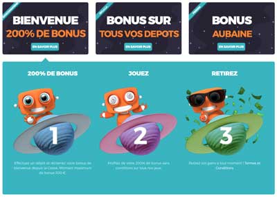 Bonus et promotions de Happy Hugo