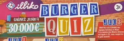 La Française des Jeux lance un nouveau ticket à gratter « Burger Quiz »